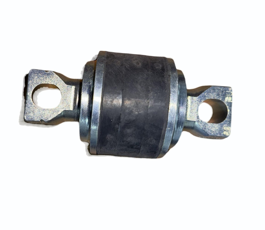 Rubber-to-metal bonded torque rod bush with two mounting holes
